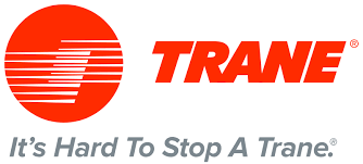 Trane logo with the slogan "It's Hard To Stop A Trane"
