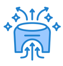 Stylized blue cactus illustration.