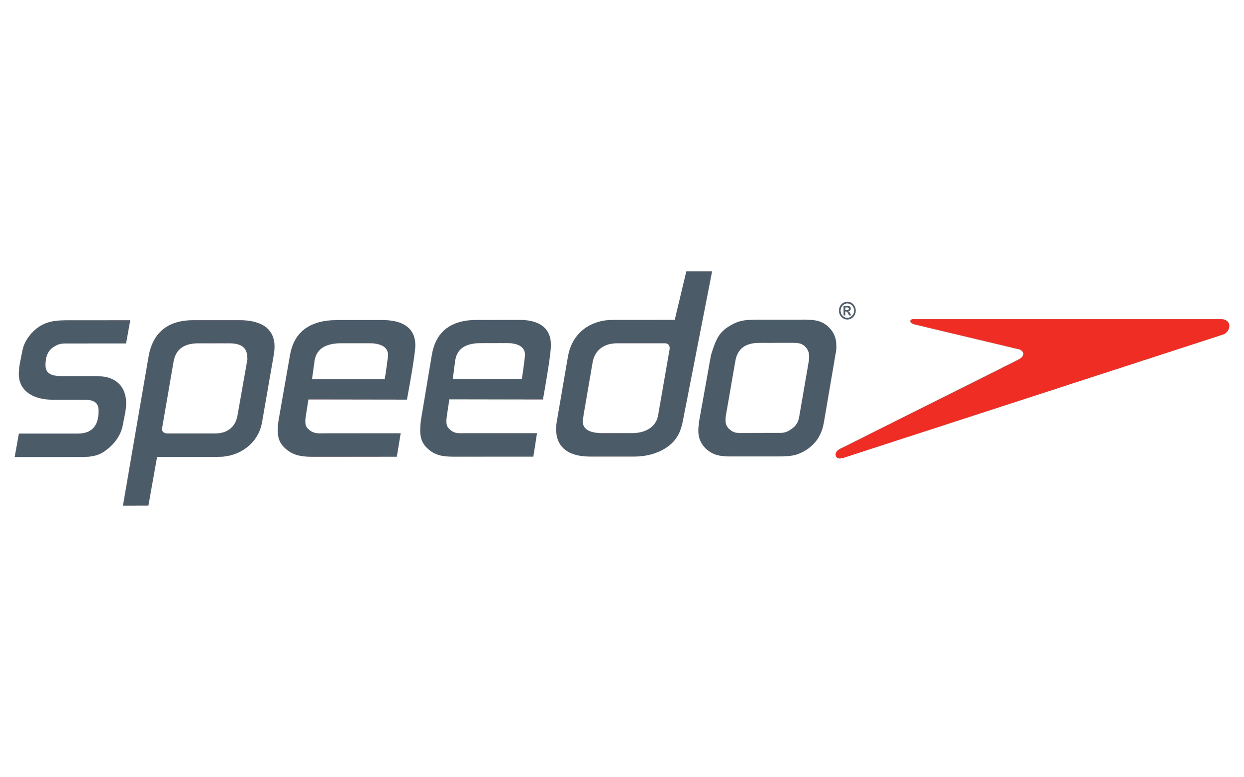 Speedo logo with black text and a red swoosh.