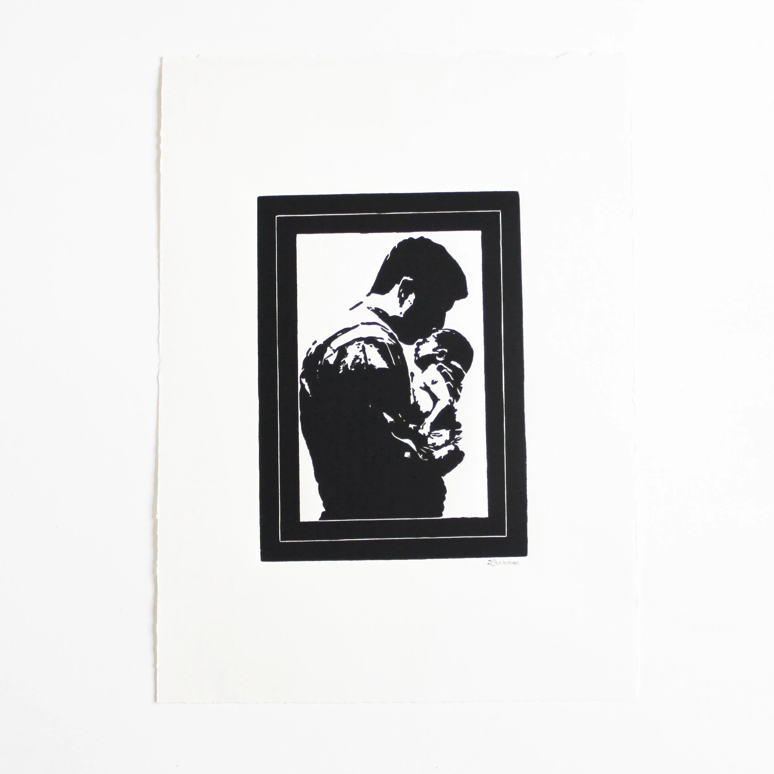Father & Child Linocut by Rachel Hopkins (3).jpg