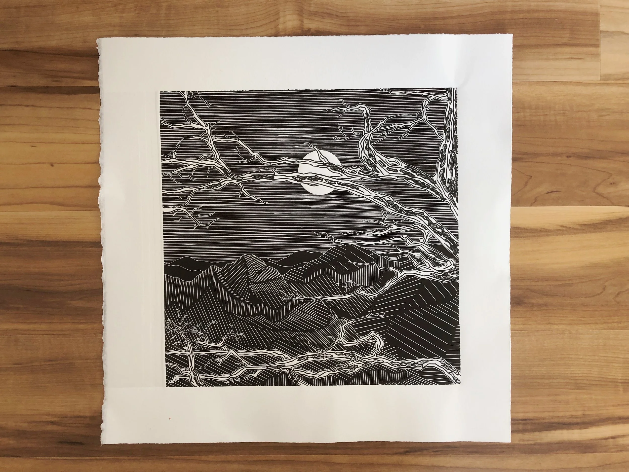 Through the Trees Linocut by Rachel Hopkins (5).JPG