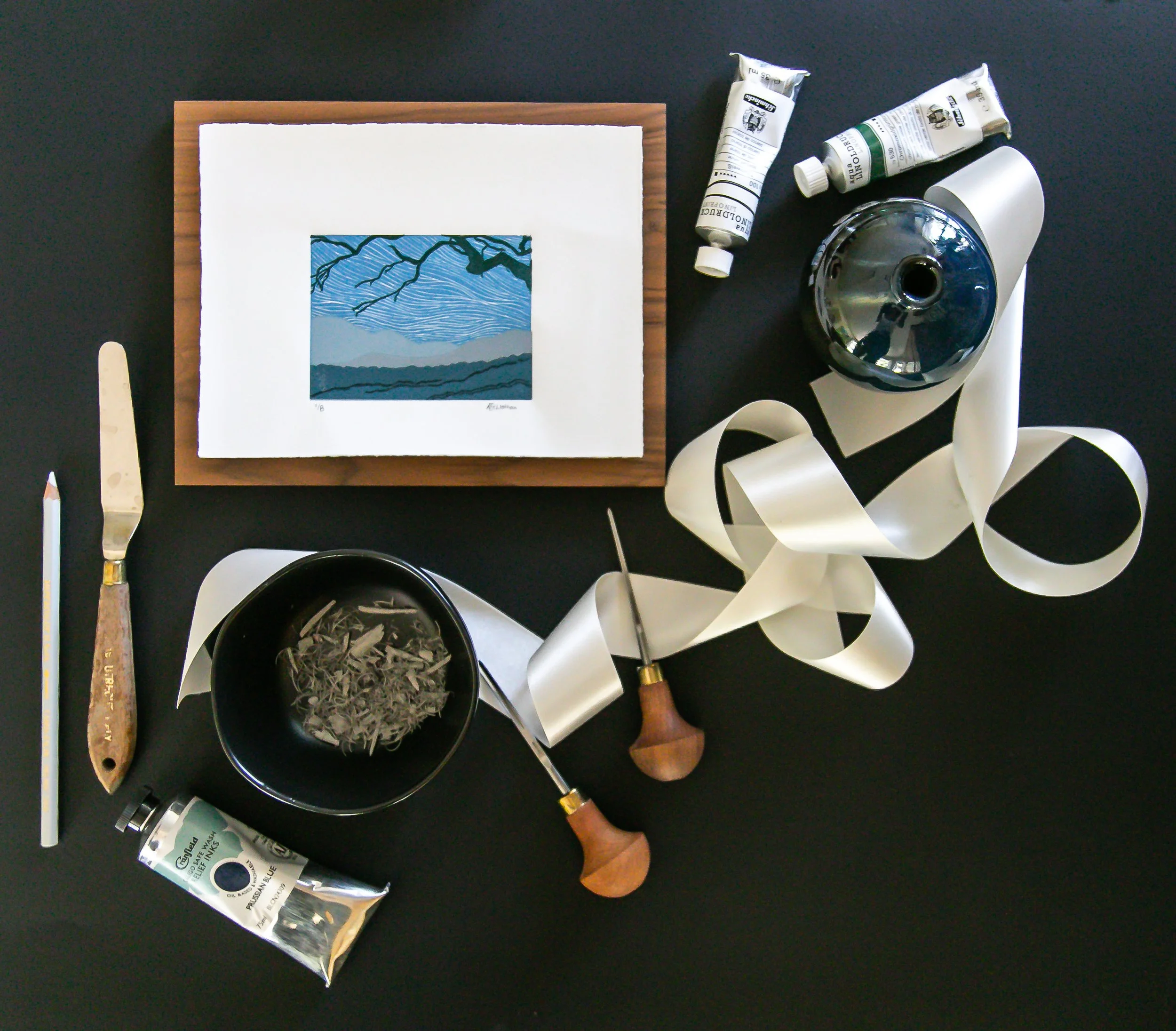 Mini Reduction Landscape Linocut by Rachel Hopkins (3).jpg