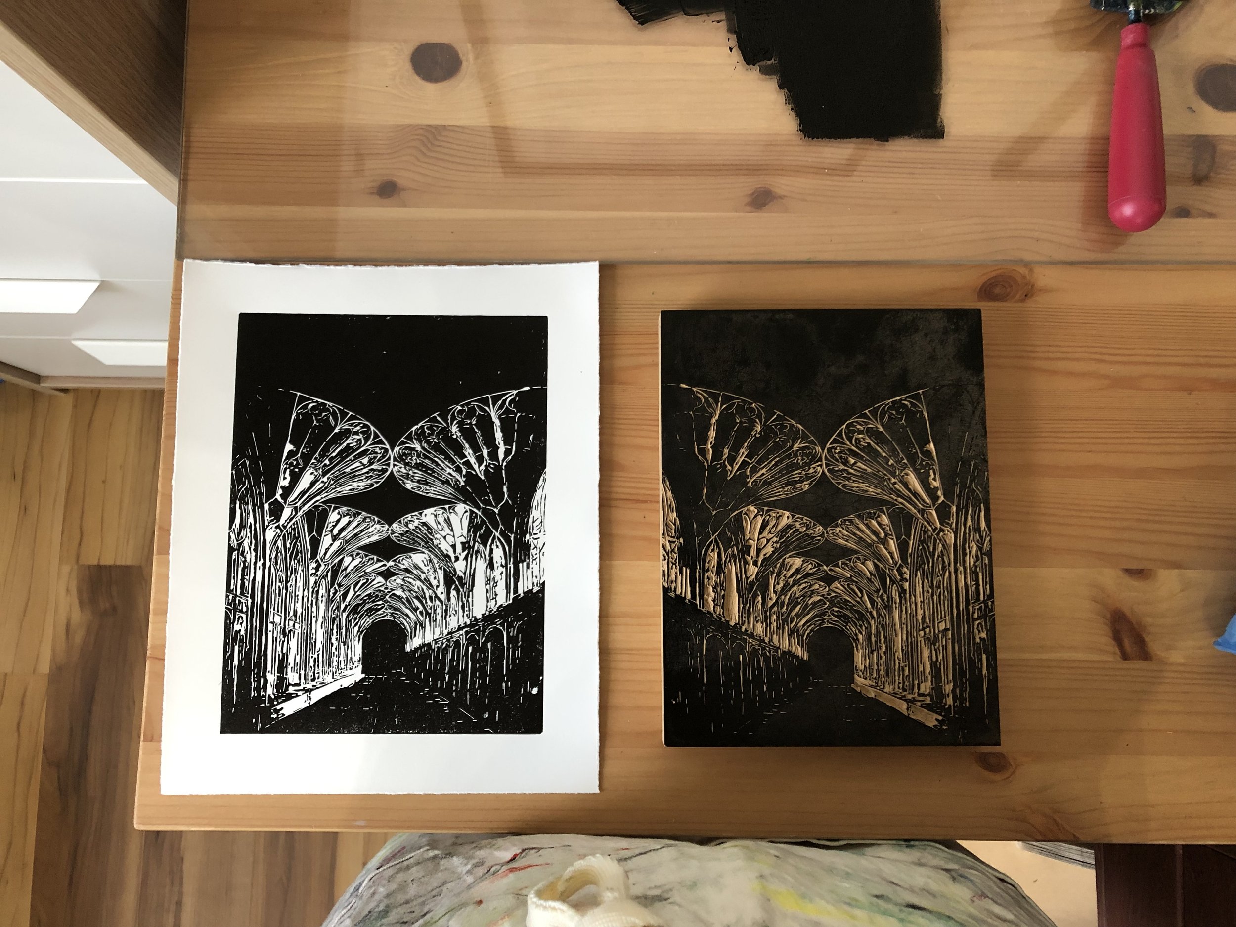 Gloucester Cathedral Linocut by Rachel Hopkins (2).JPG