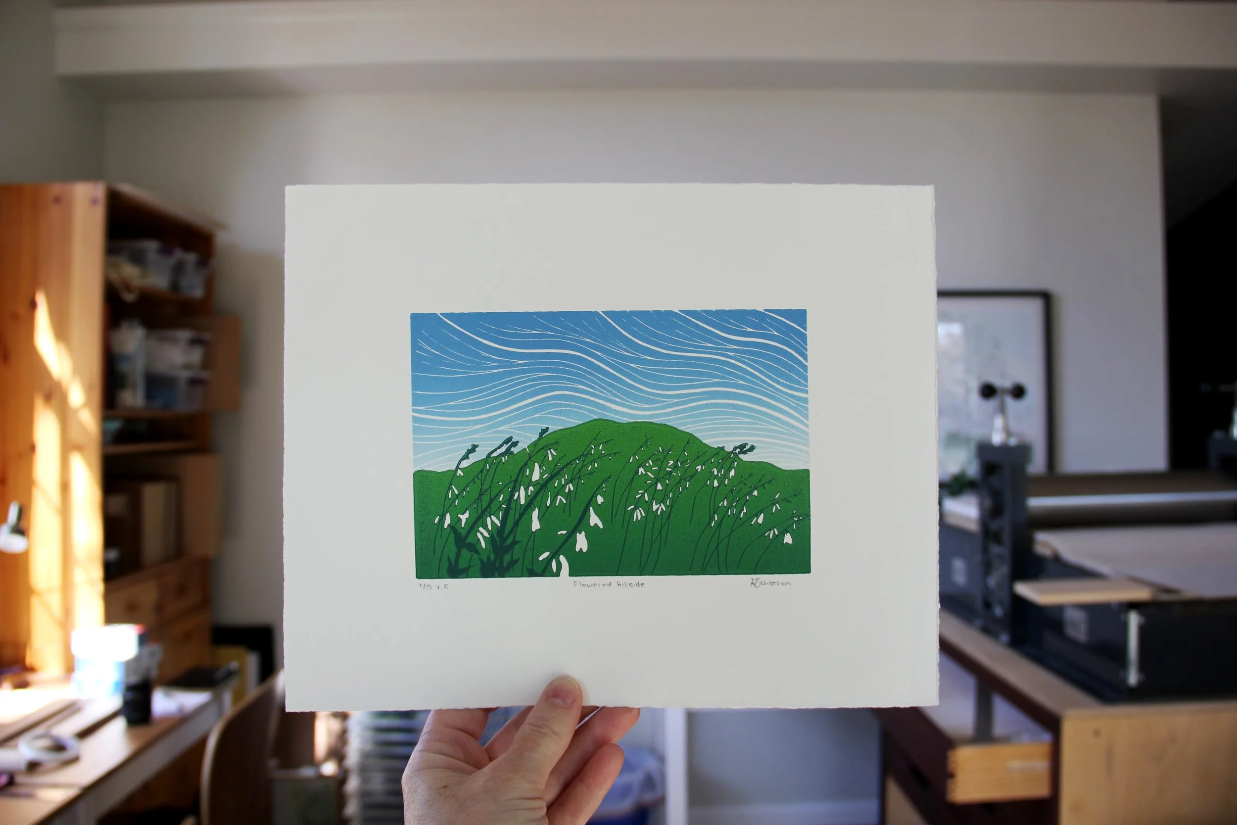 Hillside Reduction Linocut by Rachel Hopkins (1).JPG