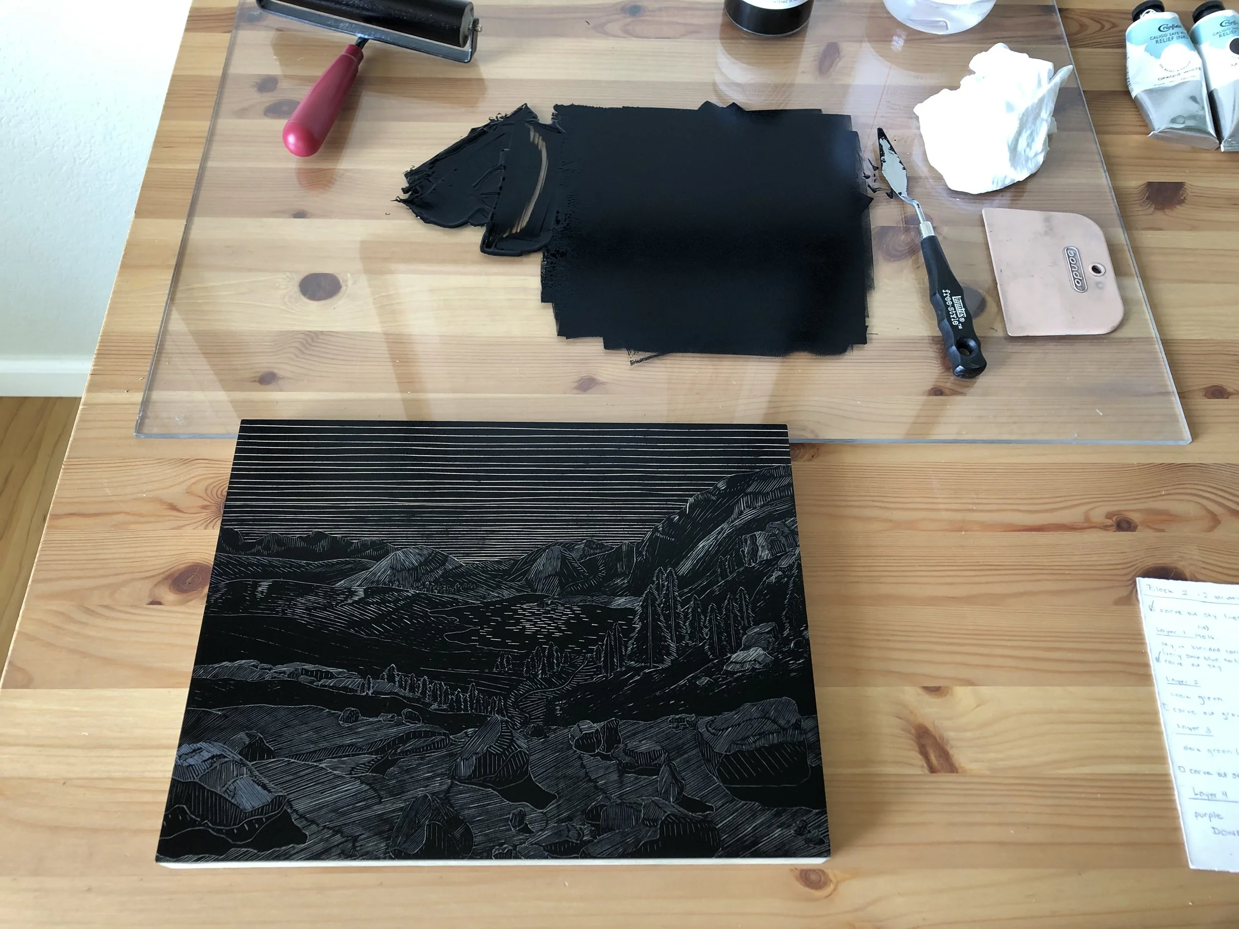 View From Yosemite Linocut by Rachel Hopkins (7).JPG