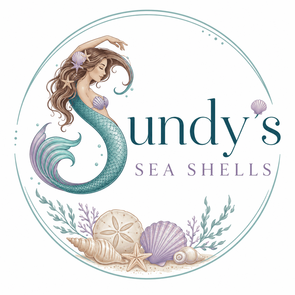 mermaid sea shell logo