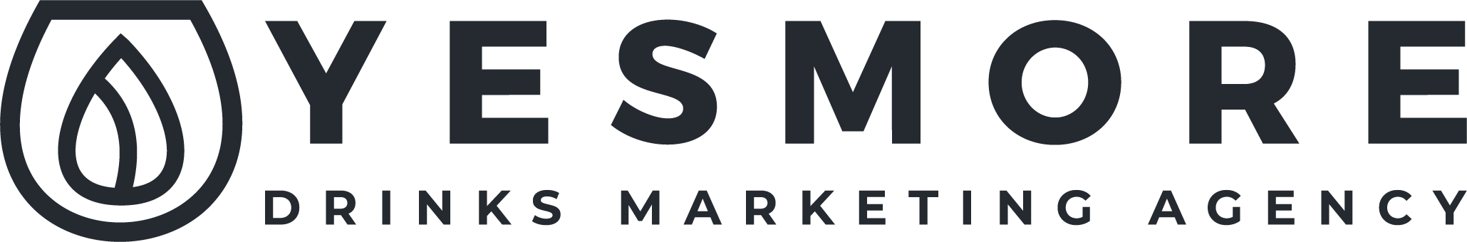 Logo of YesMore Drinks Marketing Agency with a stylized flame icon