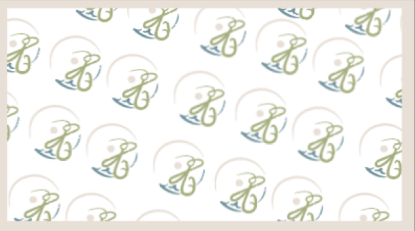 Pattern with green and blue stylized ladybugs on a white background.