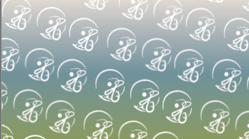 Repeating pattern of white line-drawn butterflies on a gradient background transitioning from beige at the top to green at the bottom.