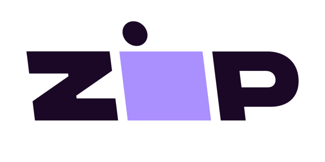 The word "ZIP" with the letter "I" replaced by a person icon.
