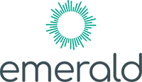 Emerald logo with a teal sunburst icon above the word 'emerald'