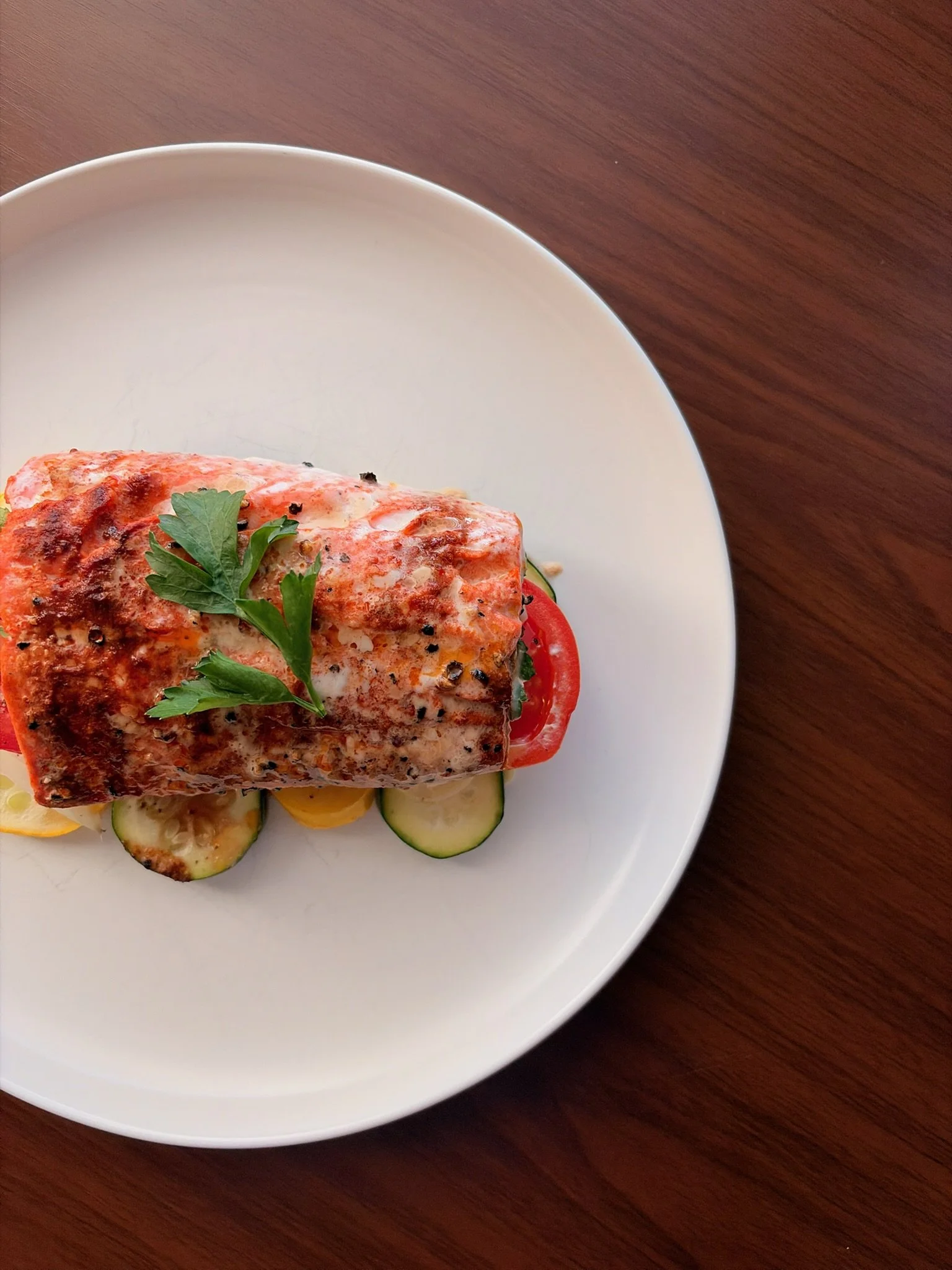 Foil Packet Salmon with Summer Squash &amp; Zucchini