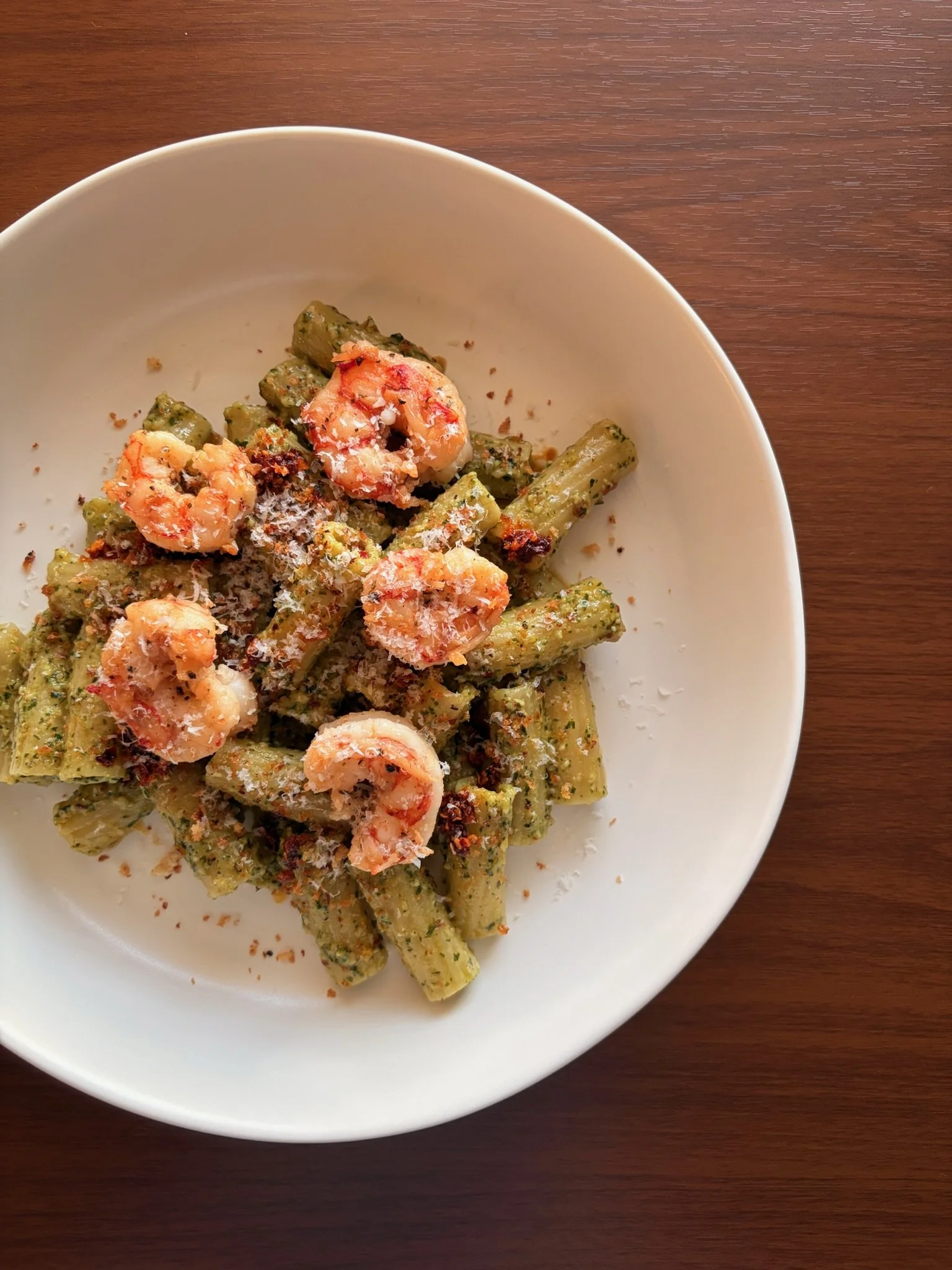 Pesto Chili Crunch Pasta with Shrimp