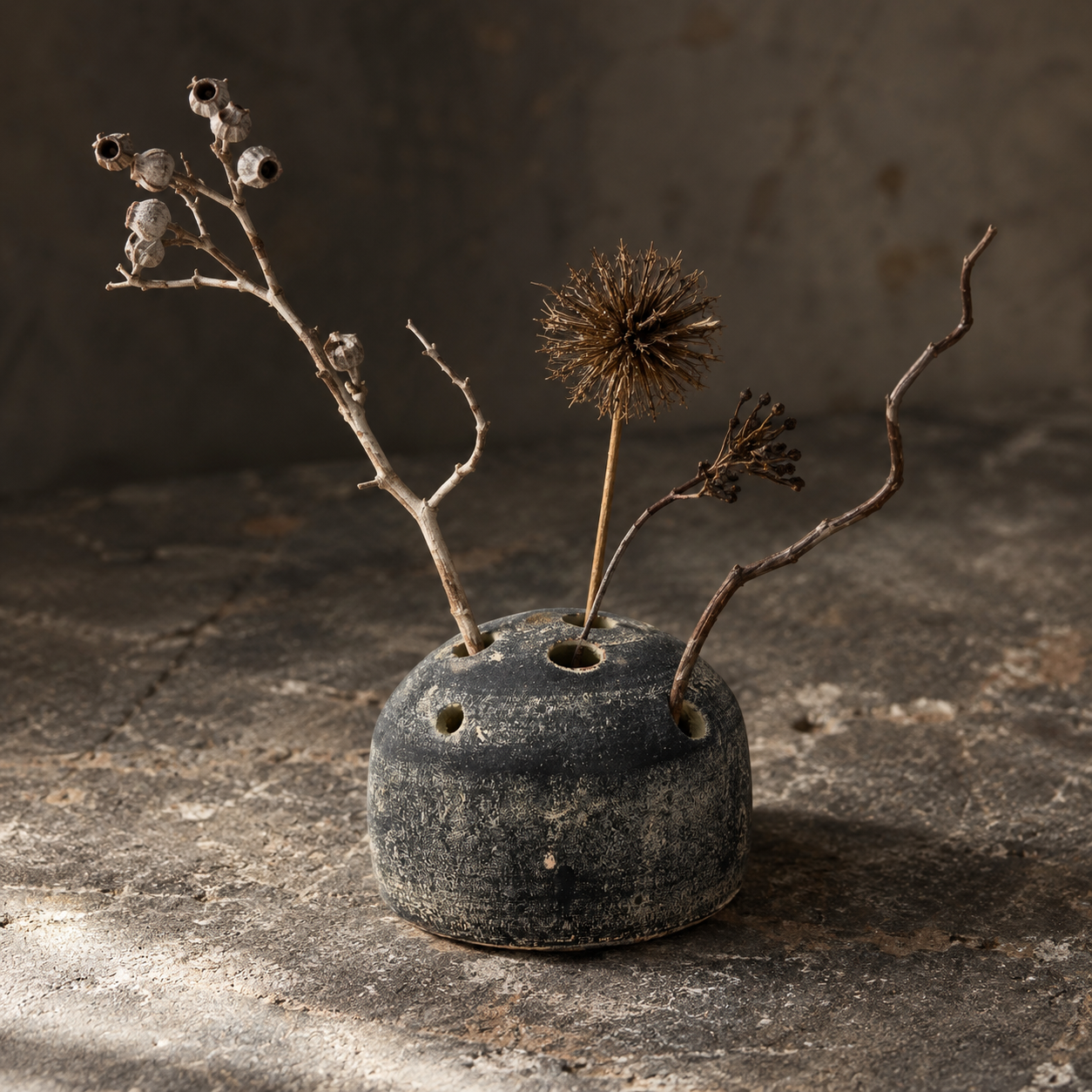 Grey Patina Terra Cotta Frog Vase