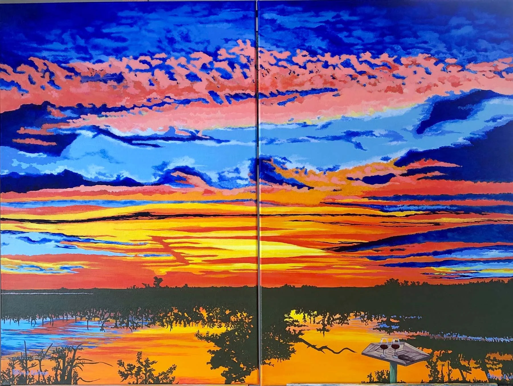 Diptych: Evening Reflection