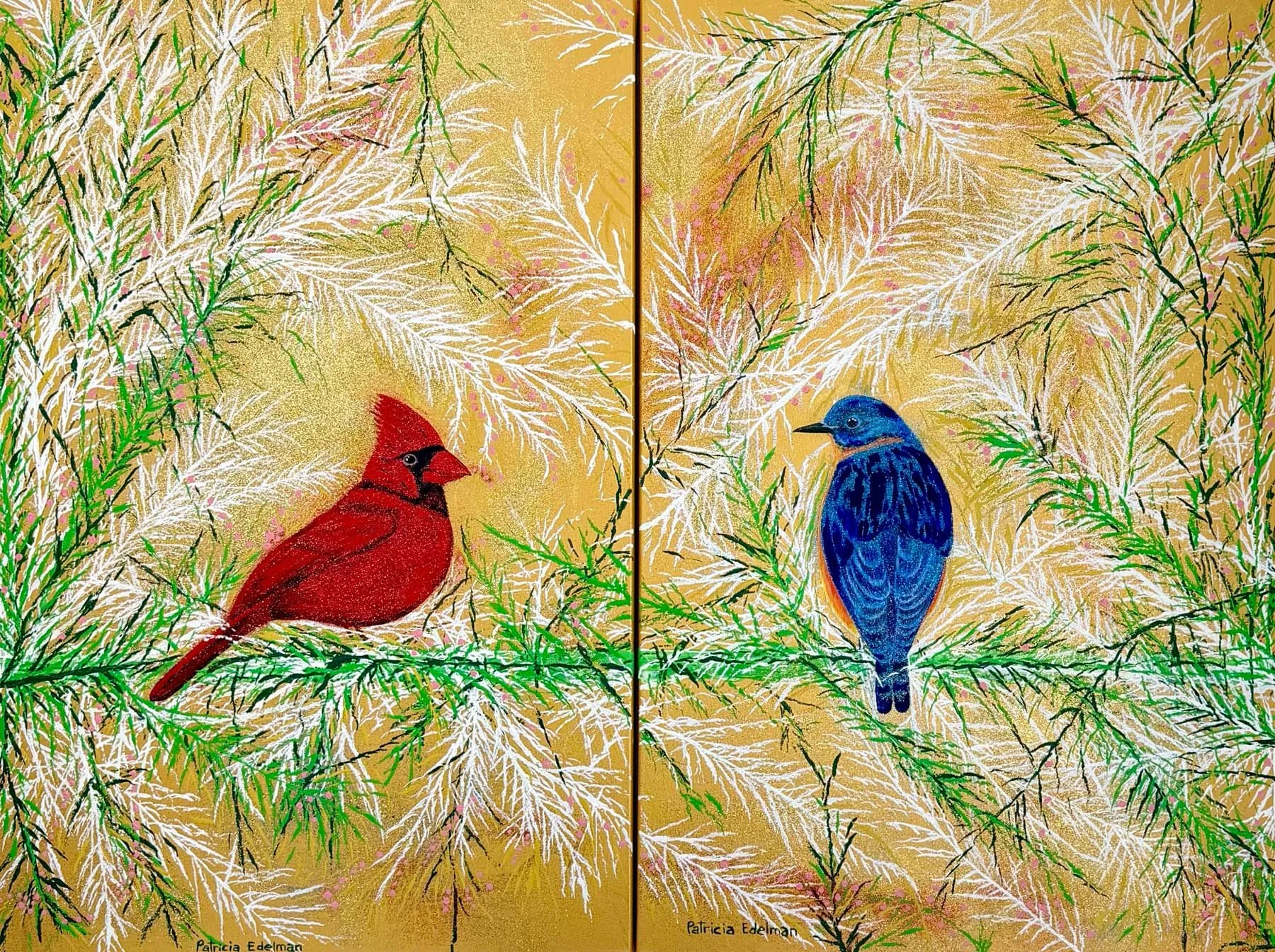 Diptych: Love Has Scarlet Wings / Hope Has Azure Wings