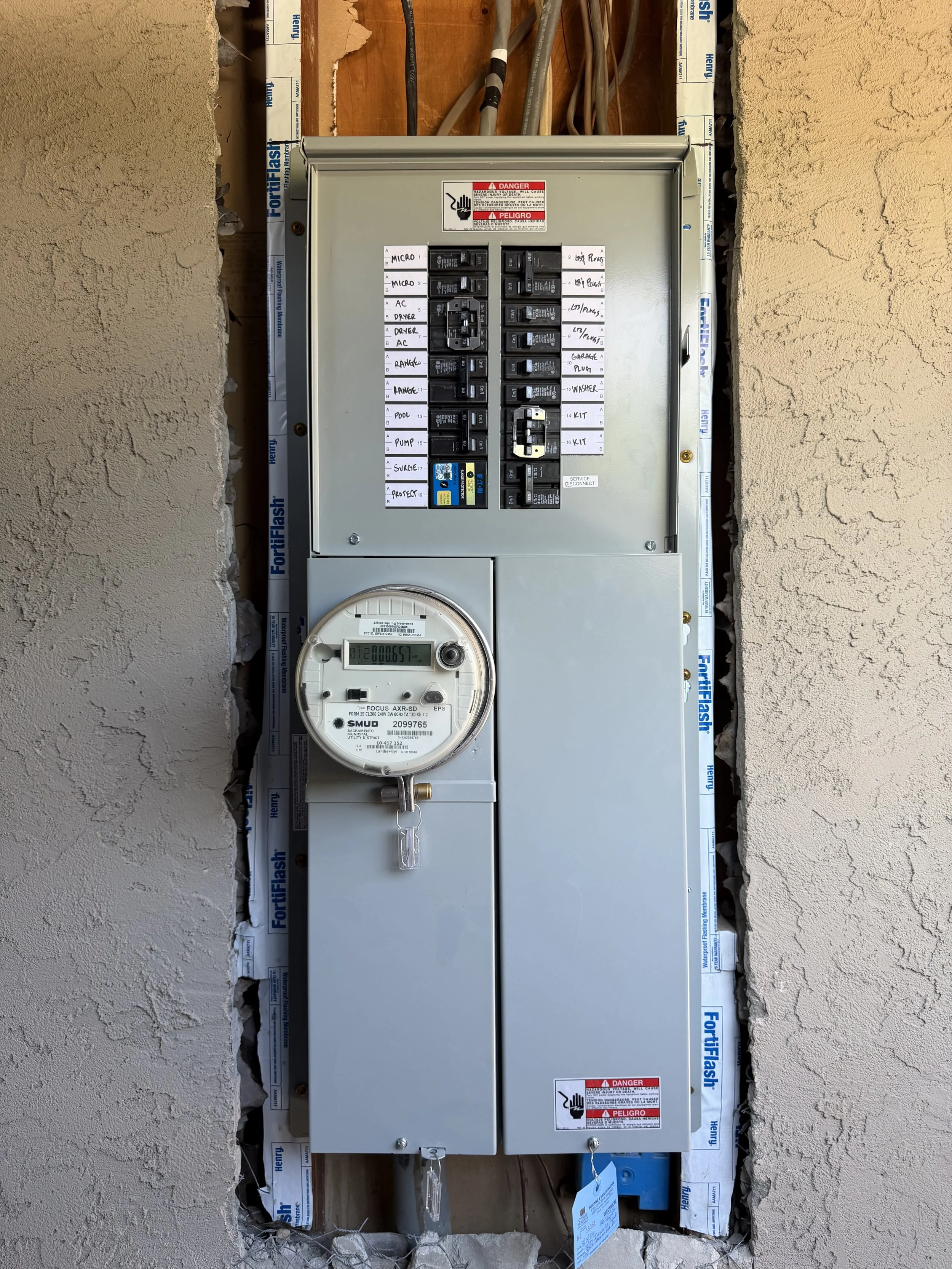 She's a beauty! New 200-amp panel installed with labeled circuit directory