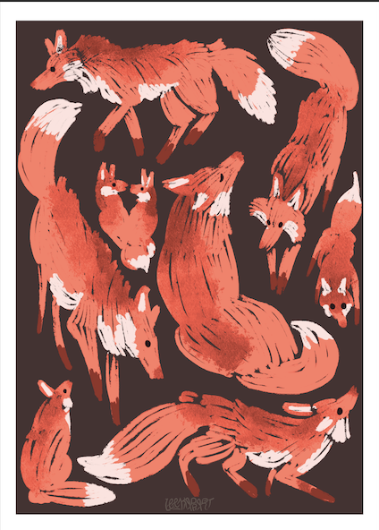 [SM] Fall Foxes Print