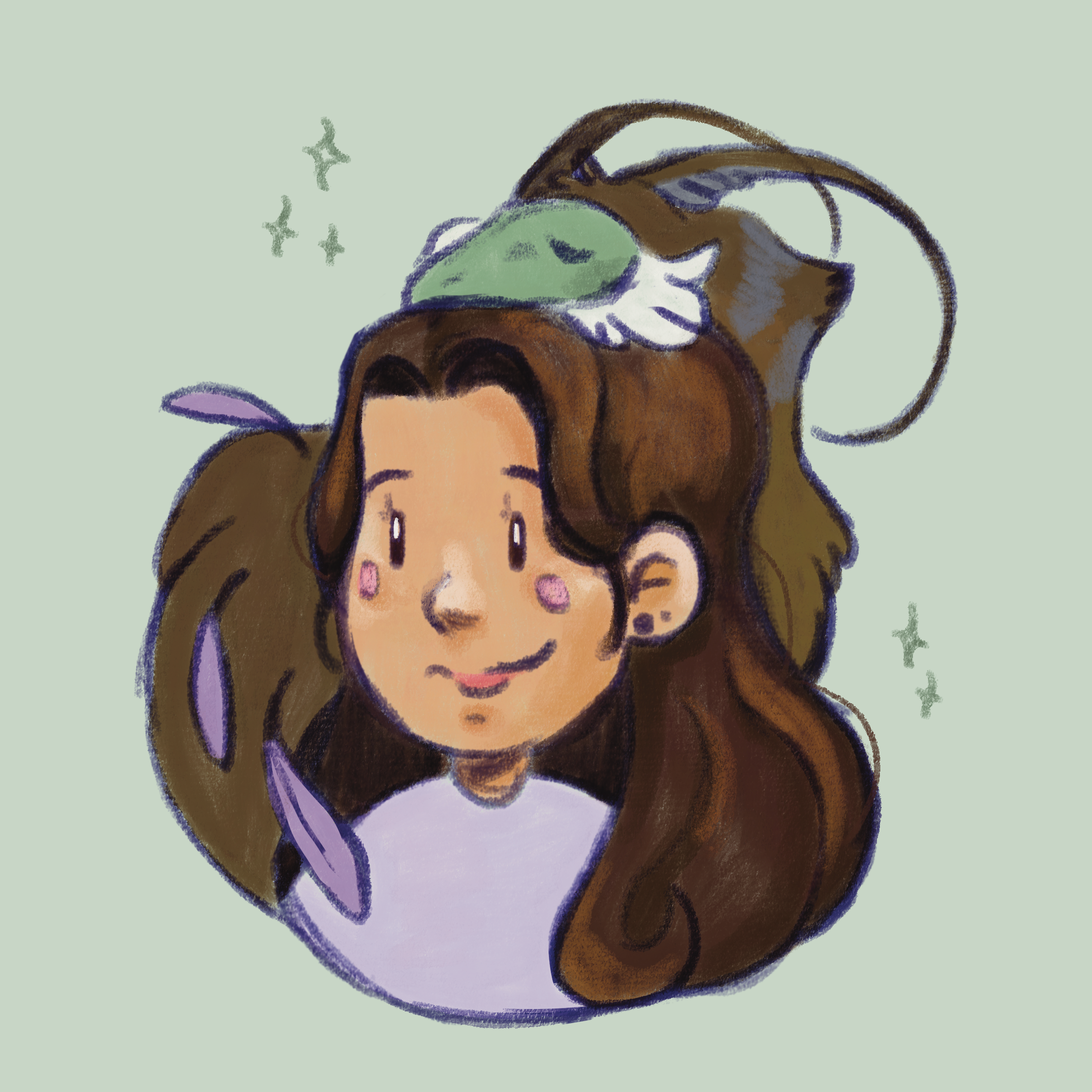Cute Leekappart girl avatar illustration with mascot Elwood