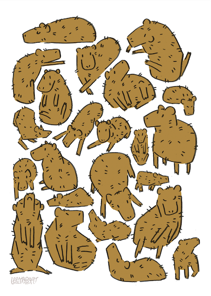 [SM] Collection of Capybaras Print