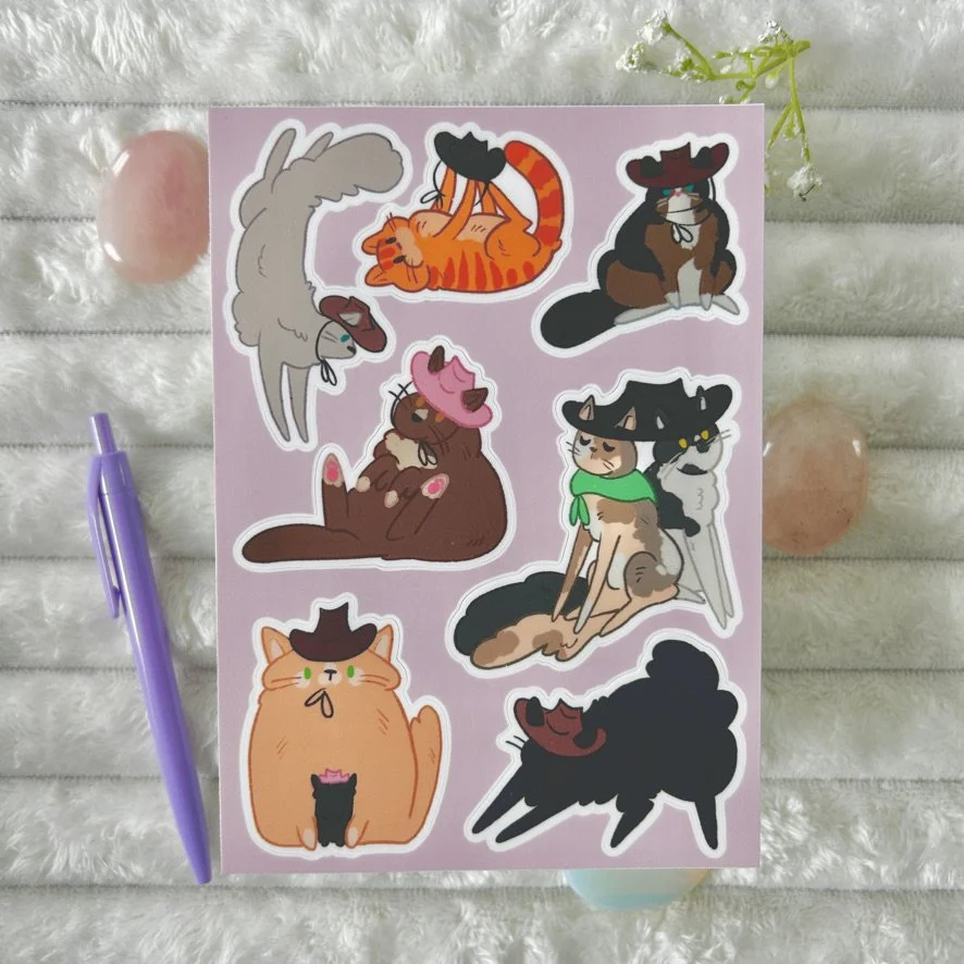 Cowboy Cat Sticker Sheet