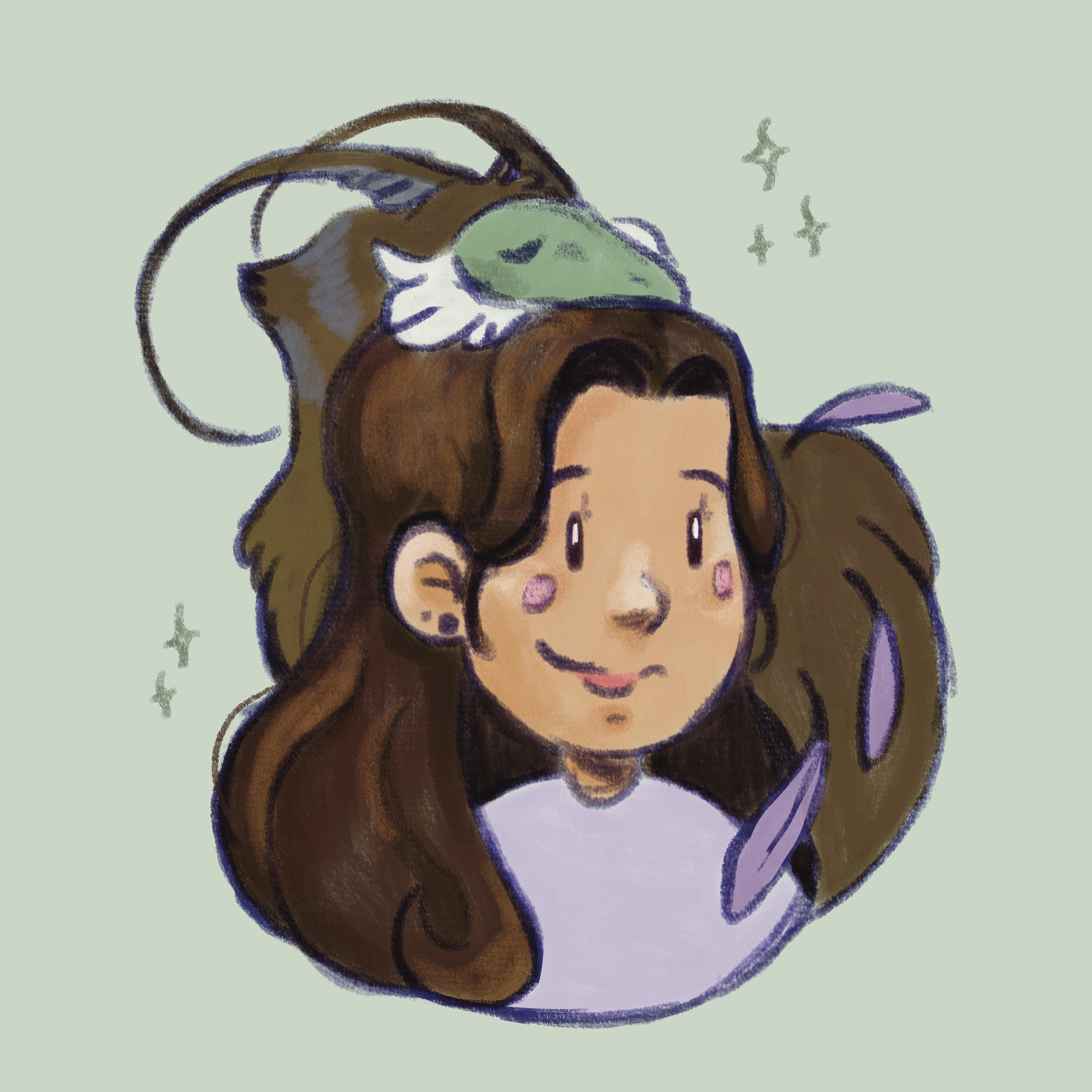 cute Leekappart girl avatar illustration with whimsical mascot Elwood critter