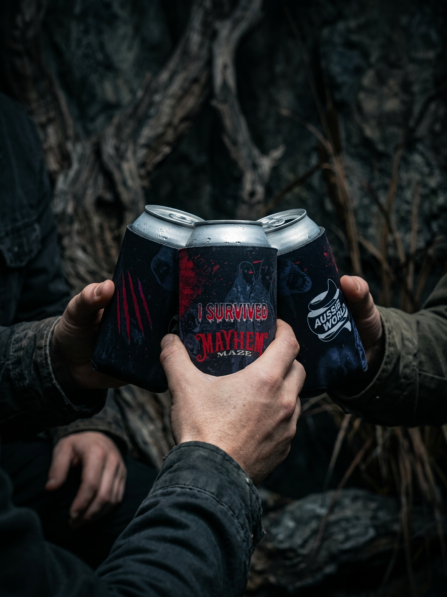 Stubby Cooler with base - Mayhem Maze - Aussie World