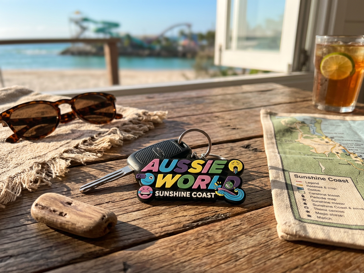 Keyring - custom rubber PVC - Aussie World