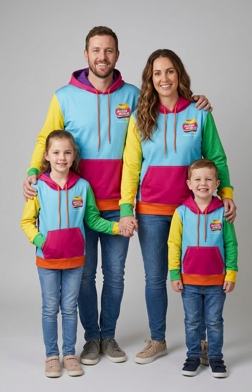 Multi Panel Hoodie - Aussie World