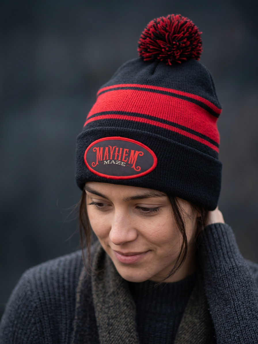Beanie with Sublimated Patch - Aussie World, Mayhem Maze