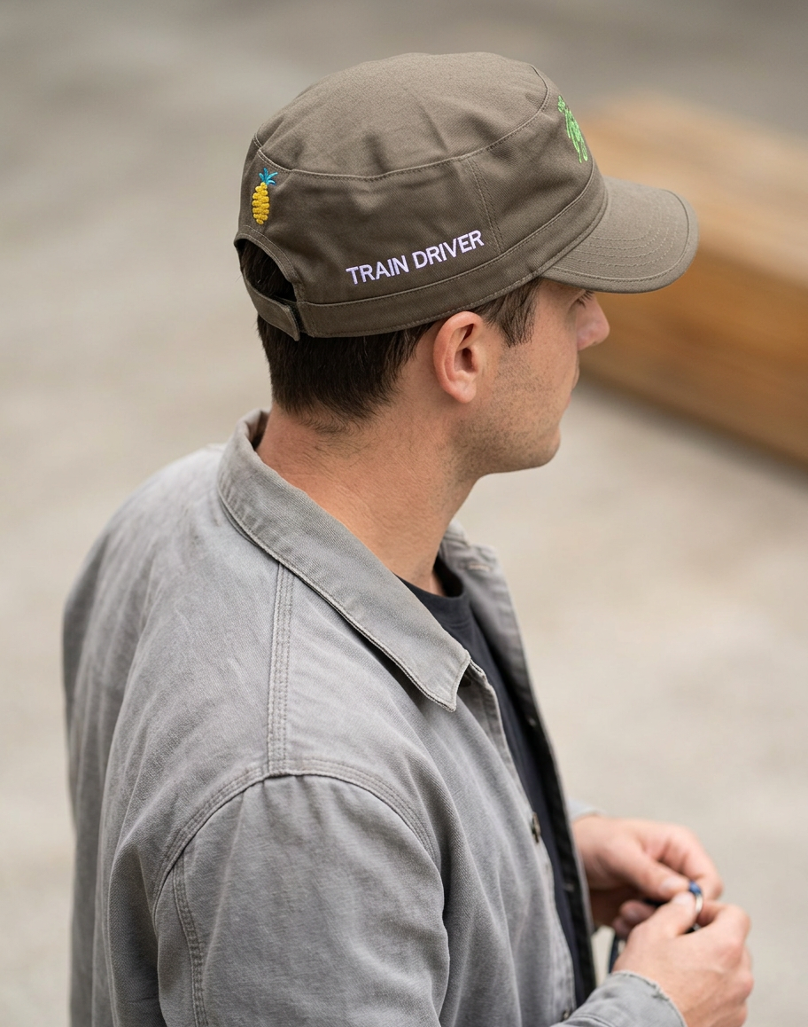 Cap with multi position embroidery