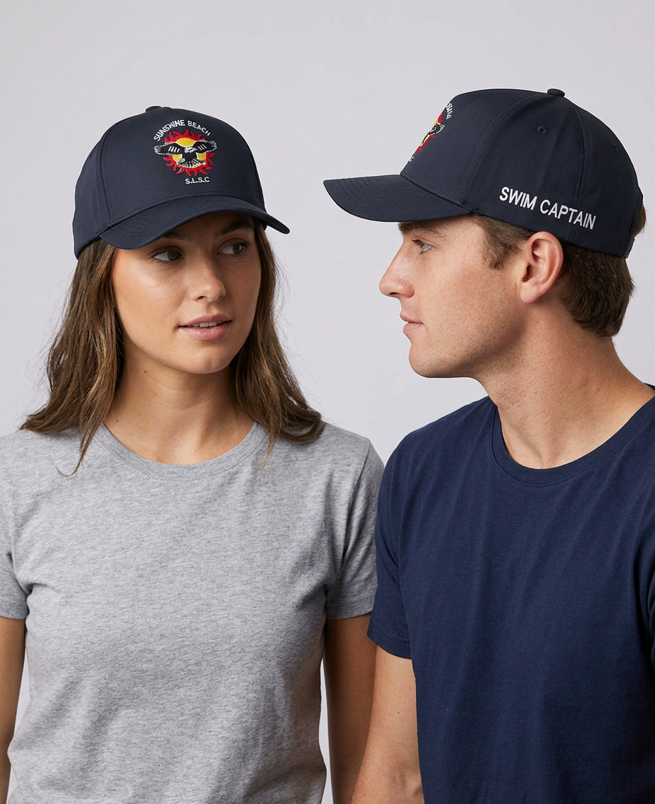Cap with multi position embroidery - Sunshine Beach SLSC