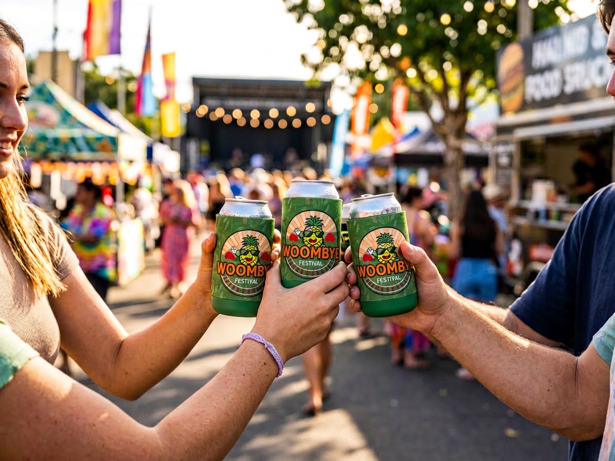 Stubby Cooler with base - The Woombye Festival