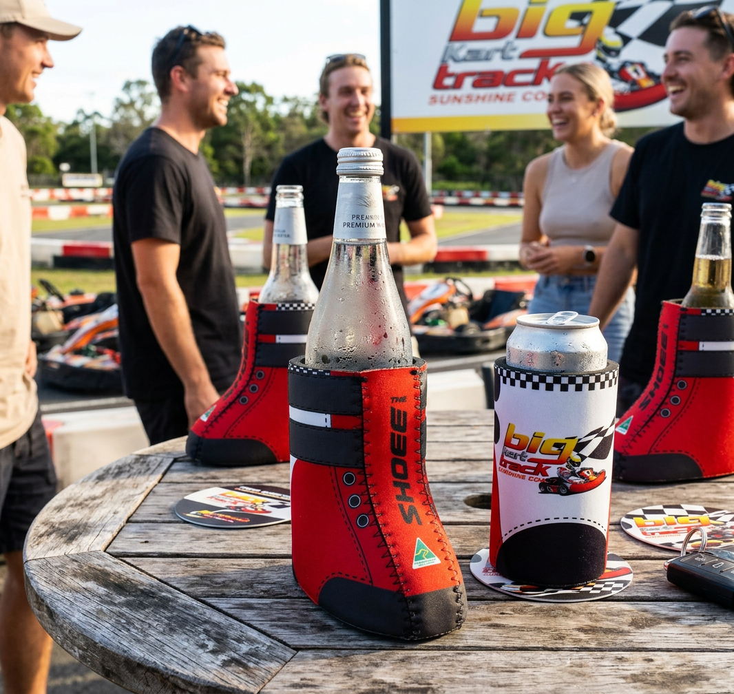 Stubby Cooler 'shoe-ee' style - The Big Kart Track