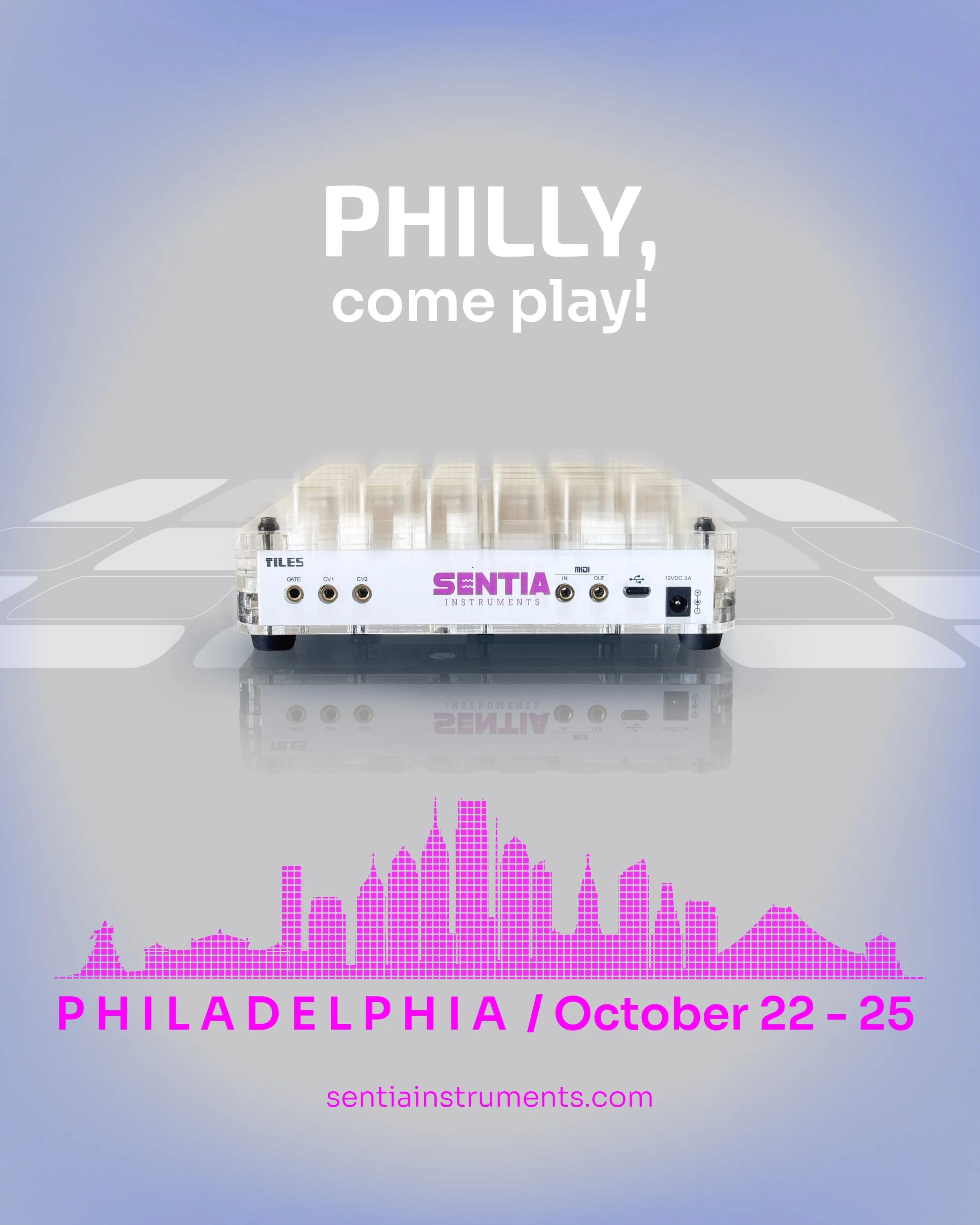 TILES is on the move.
Next stop: Philly, OCT 22-25. If you&rsquo;re around and want to get your hands on it, send us a DM.

#MusicTech #Philadelphia #Haptics #MIDIController