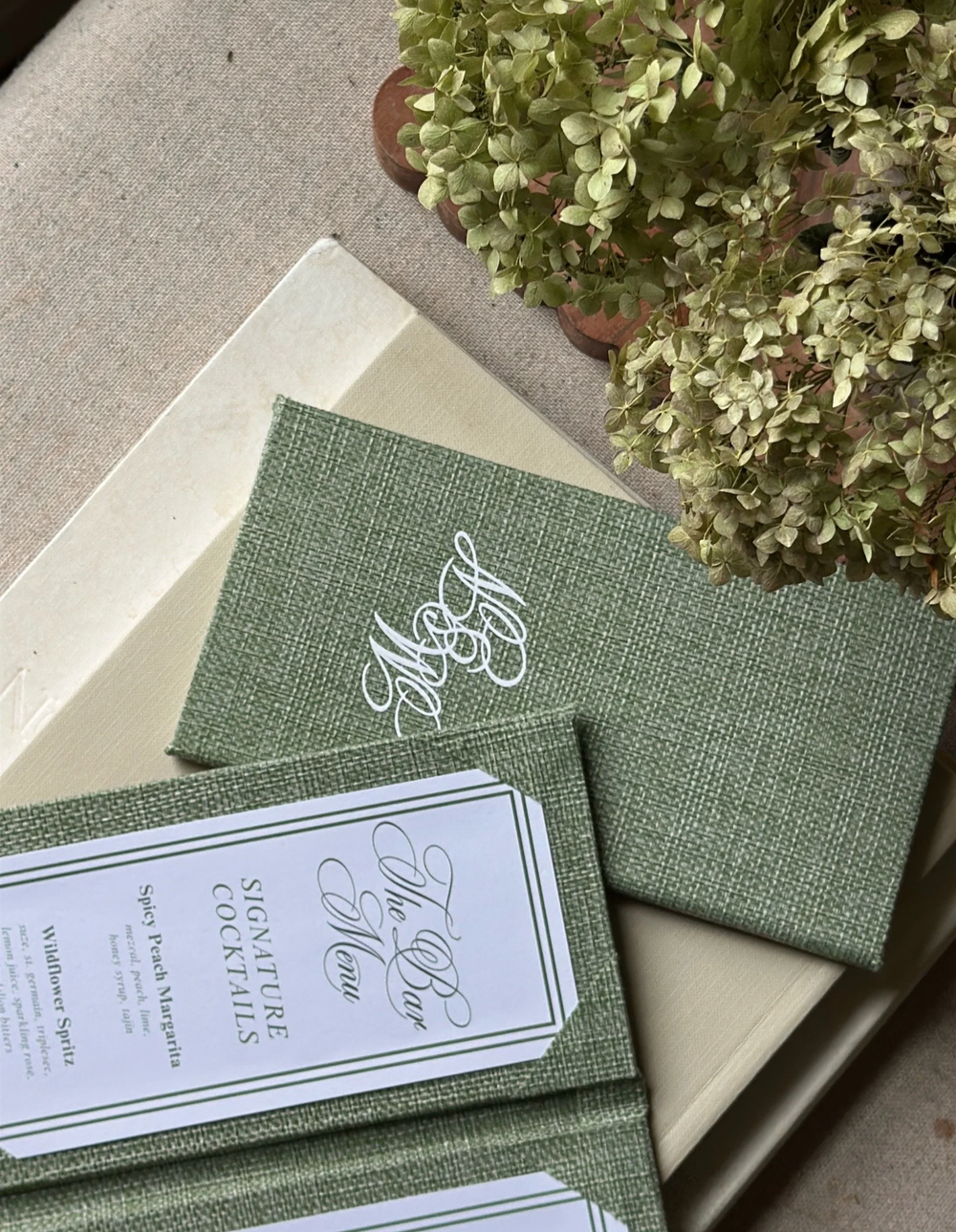 Handmade menu book