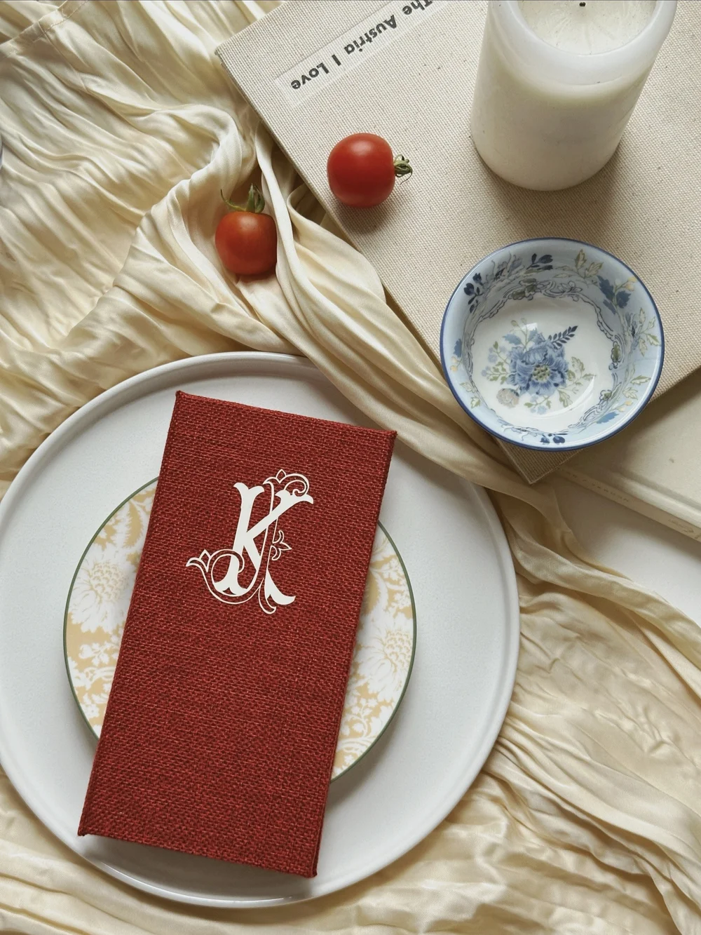 Handmade menu book
