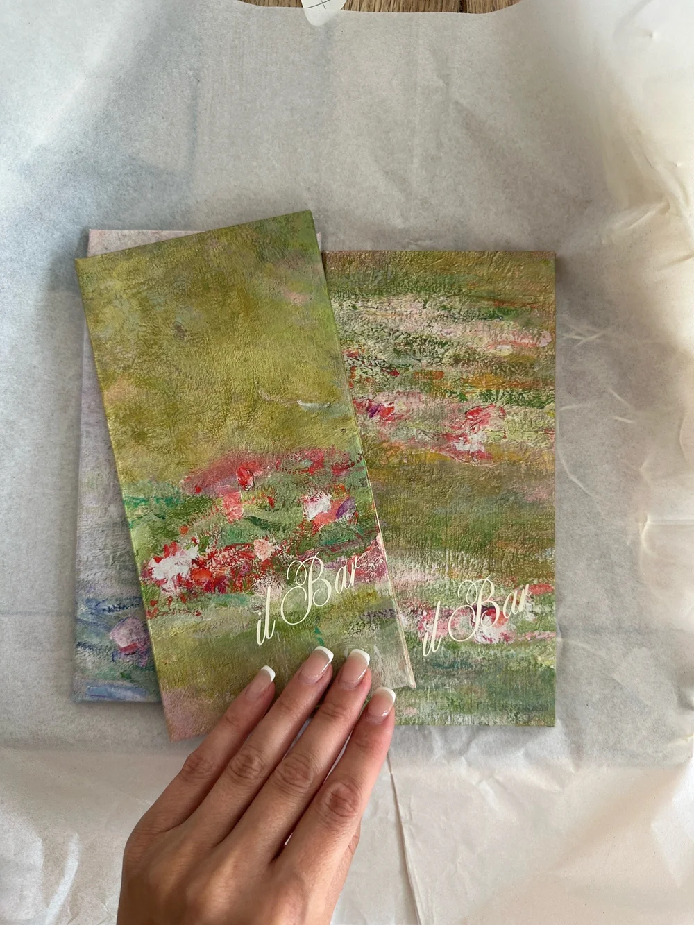 Handmade menu book