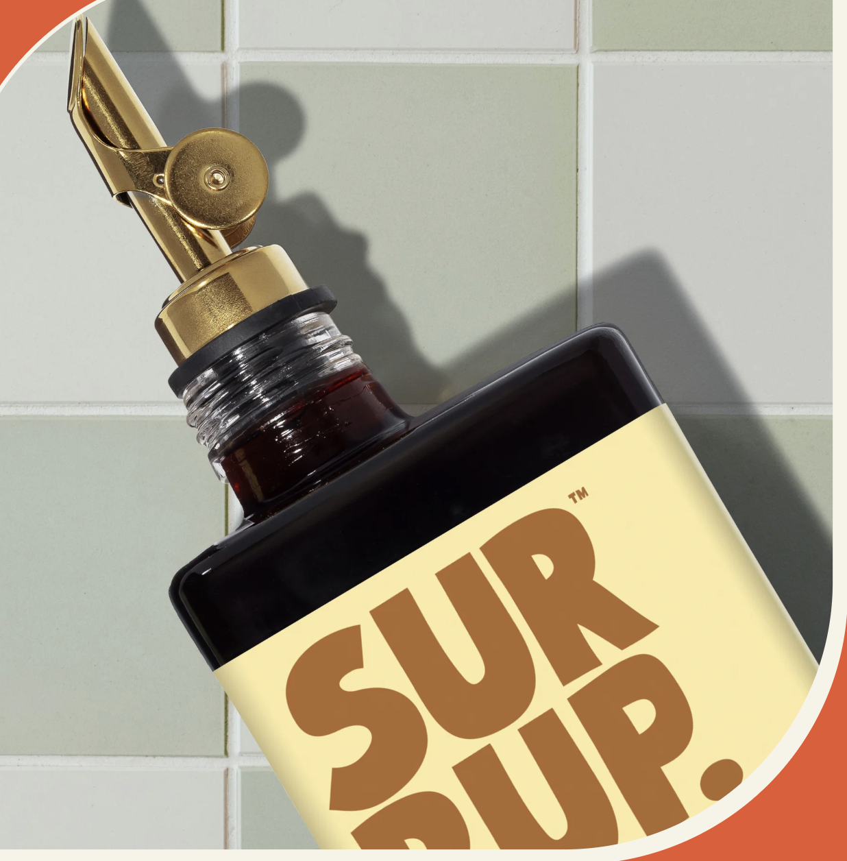 Bottle of syrup from the company SURRUP. The flavor is banana bread.