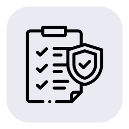 Checklist with a shield icon indicating security or protection