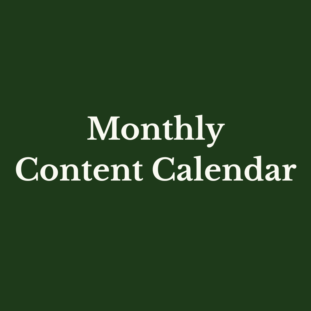 Monthly Content Calendar
