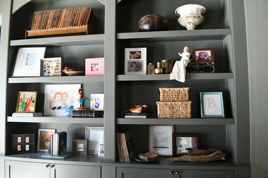 Shelf styling.

In my mind, shelf styling should be very personal. All the treasures, family heirlooms, heartfelt crafts from kids and moments that are special. I am a firm believer that almost anything can be used for decor if it&rsquo;s styled righ