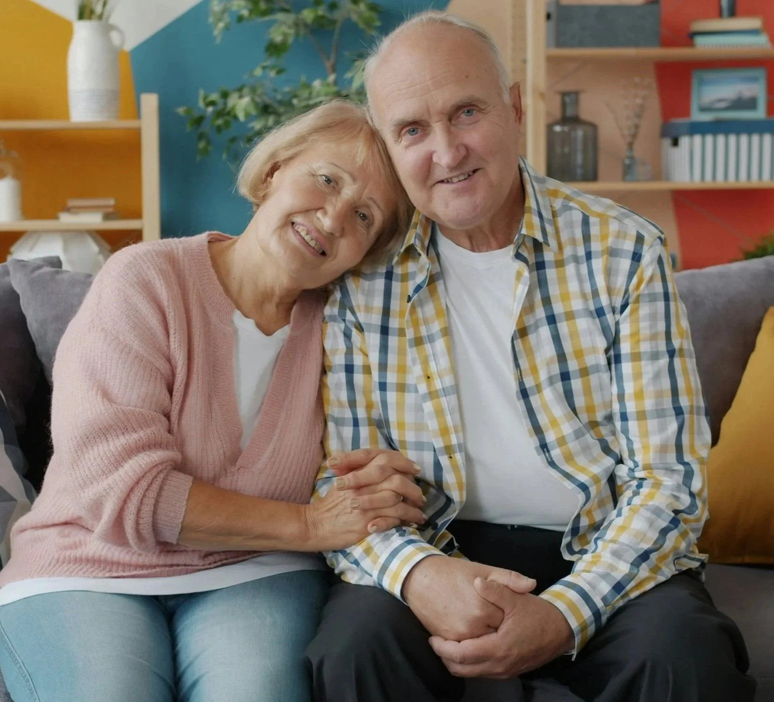 Loving elderly couple