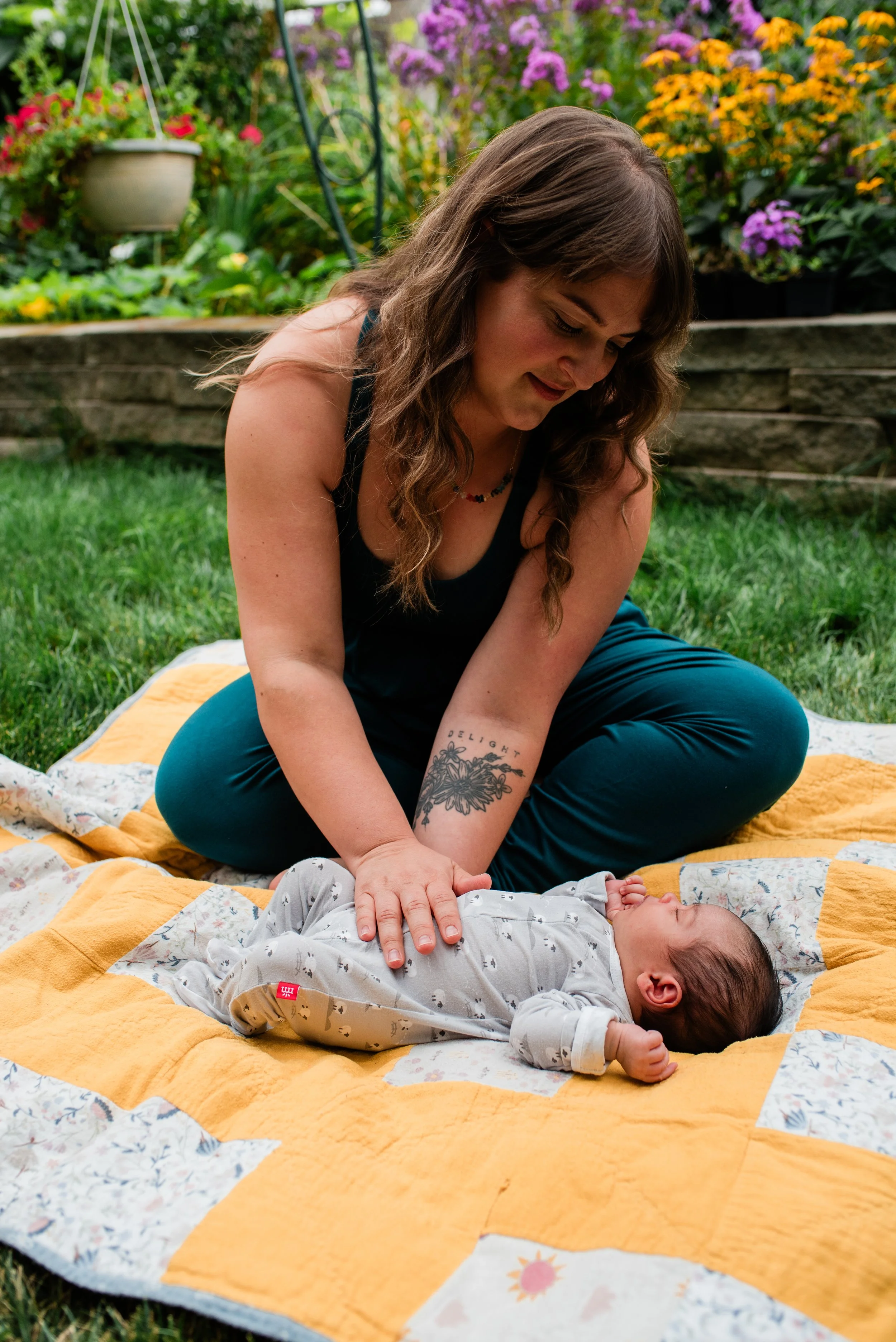 Infant receiving gentle Craniosacral Fascial Therapy during an in-home session