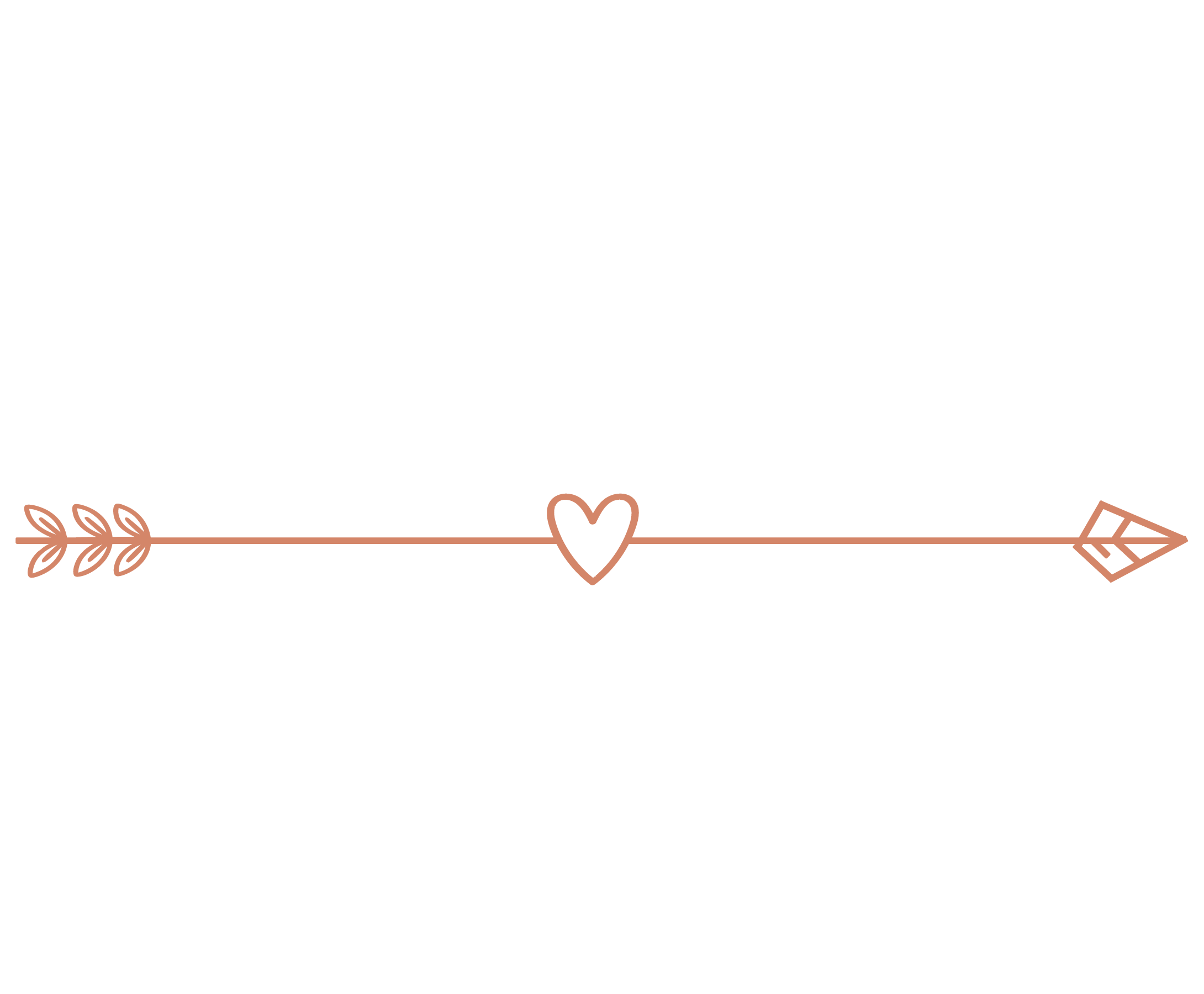 Decorative border with a heart and arrow design in a light pink color on a black background.