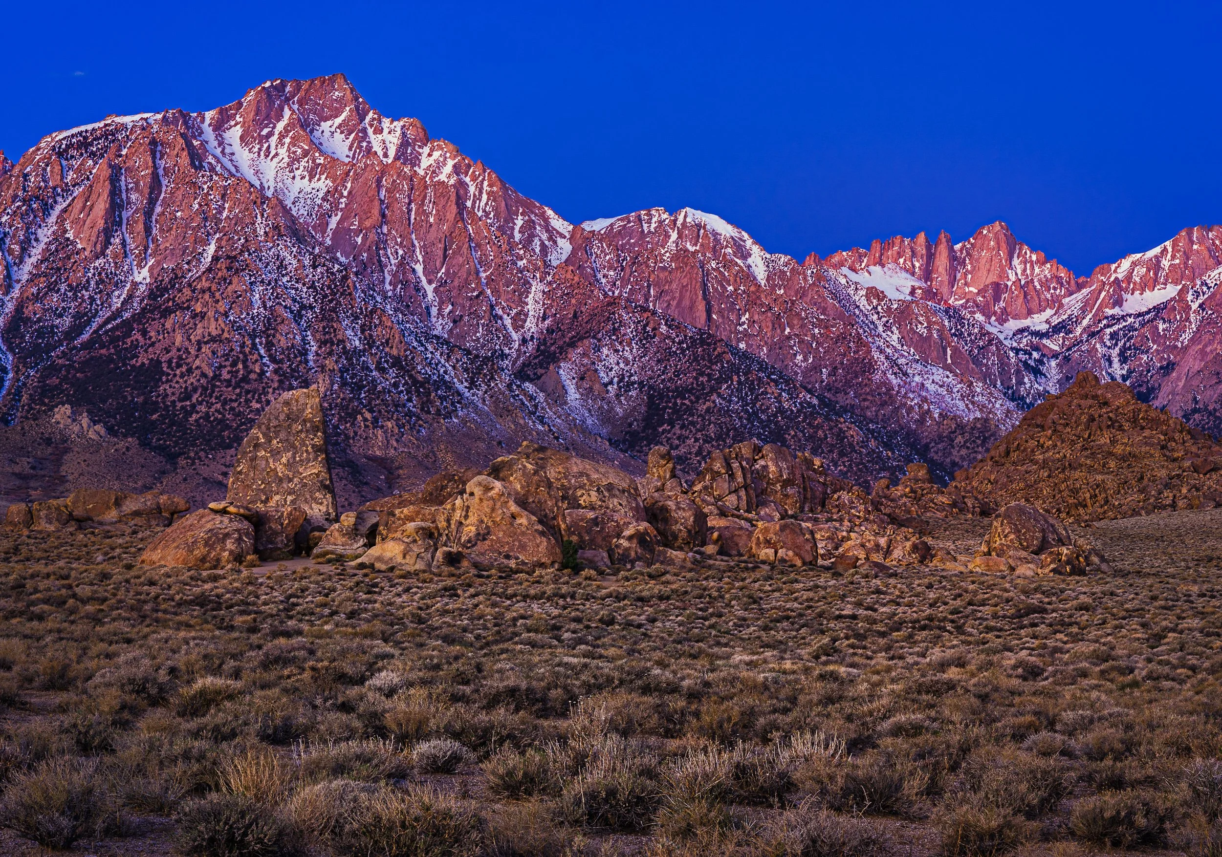Dawn Over the Sierras, Alabama Hills National Scenic Area, CA.