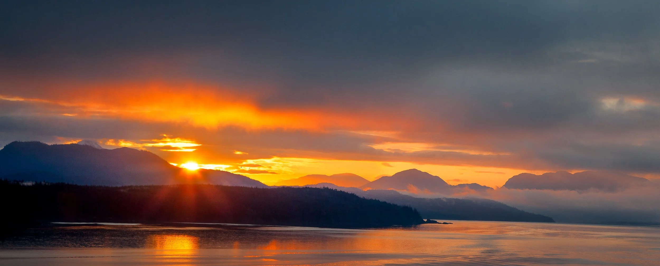 Sun Rise, Inside Passage, somewhere between Alaska and Vancouver Island.