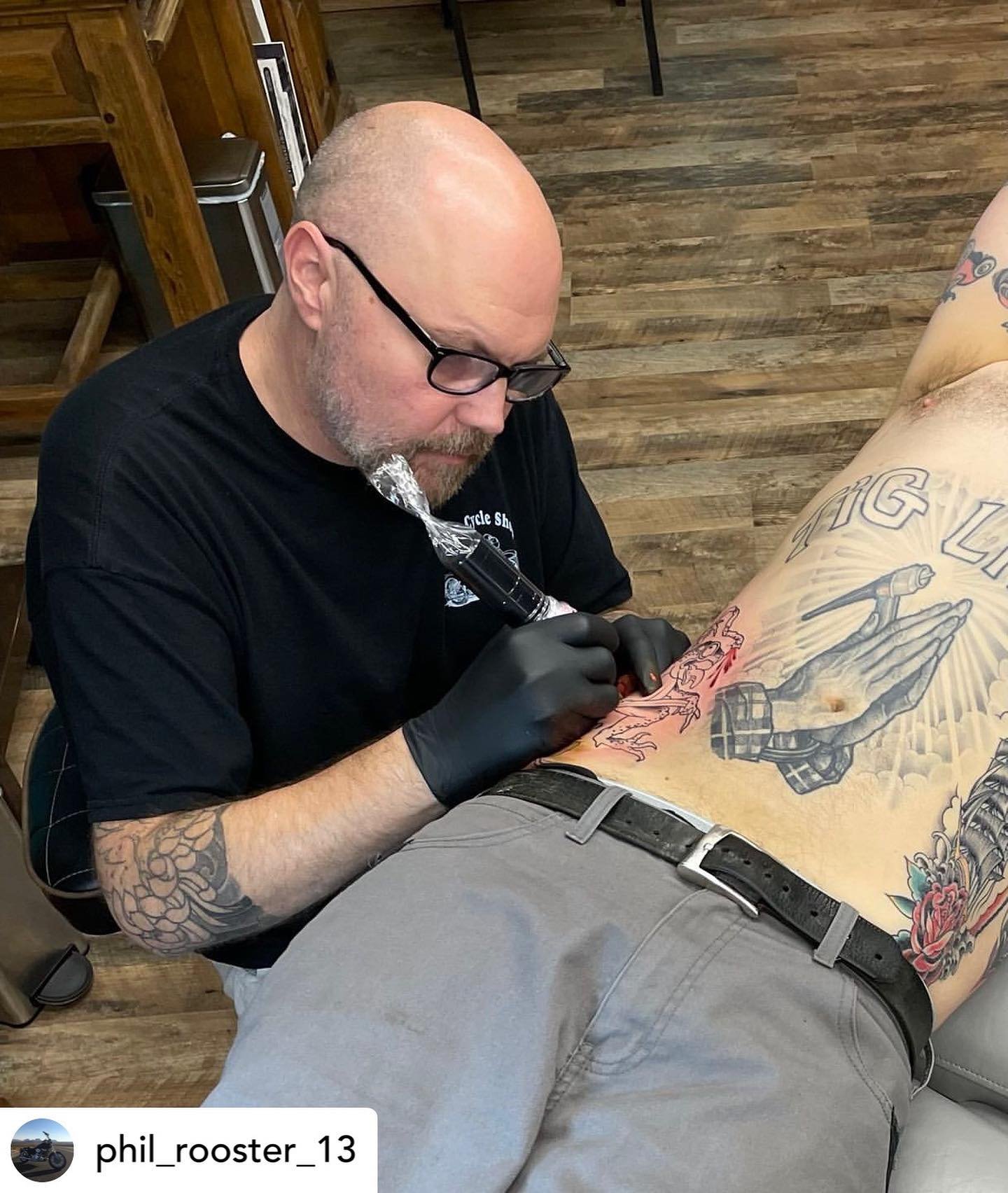 I wanted to make this post to say Thank You to my friend Eric Jenks @eric_the_ancient_rooster for the time he spent with me at Fancy Rooster! For the past few years he&rsquo;s made great tattoos, I&rsquo;ve learned new things from him, and he&rsquo;s