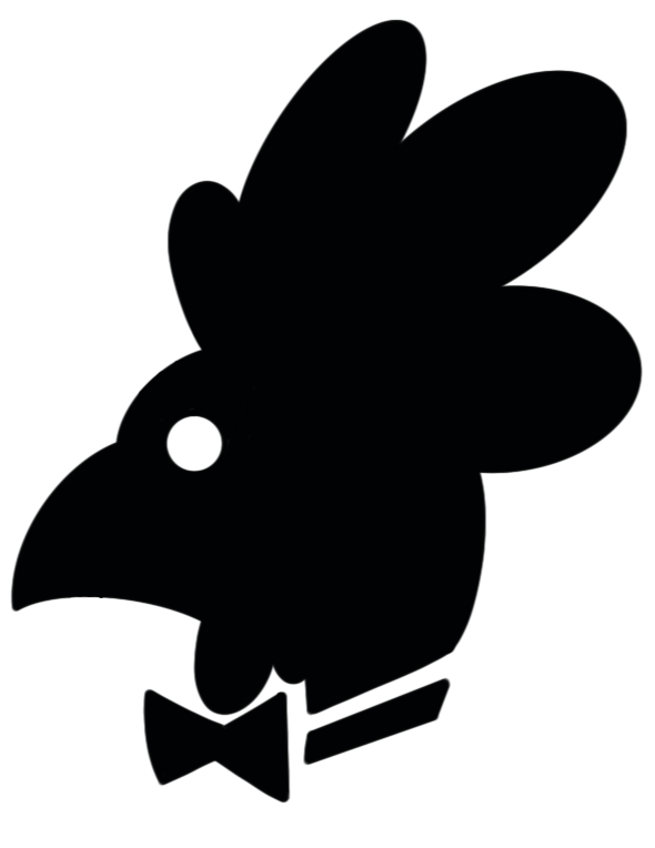 Silhouette of a rabbit wearing a bowtie.