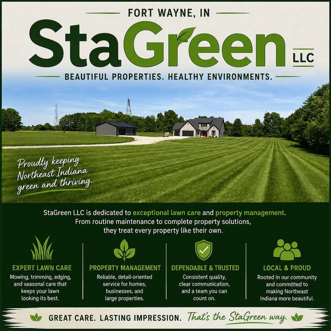 Landscape maintenance crew and commercial property services in Northeast Indiana.